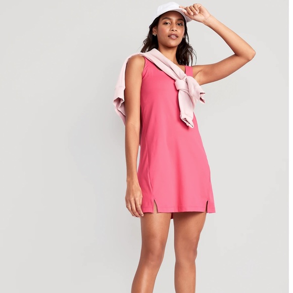 NWT OLD NAVY PowerSoft Sleeveless Shelf-Bra Support Dress Color: Flower Trail - Picture 4 of 7